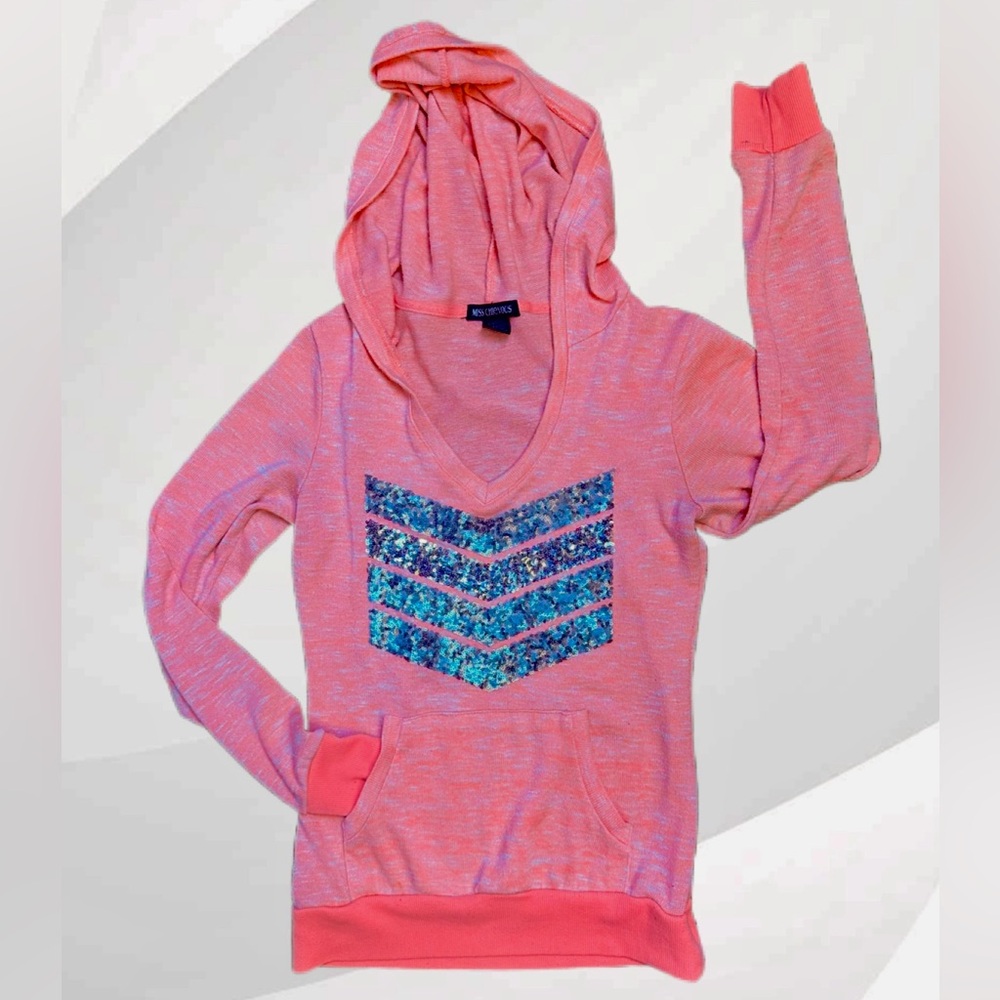 Aeropostale Orange Hoodie with Sequin Chevron